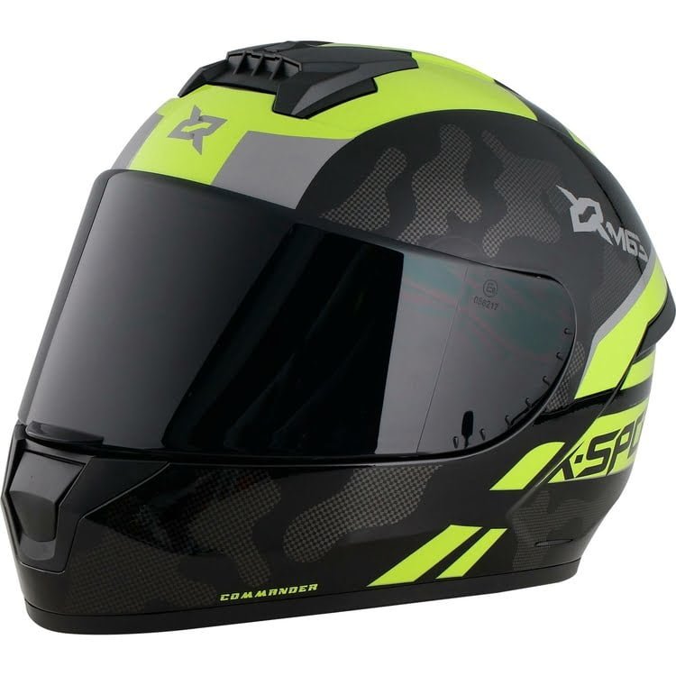 Casco Xsports M63 Comander Negro Amarillo Brillo