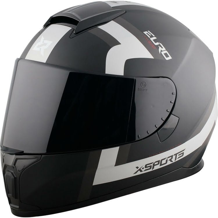 Casco Xsports M66 Sun Visor Euro Negro Gris MATE