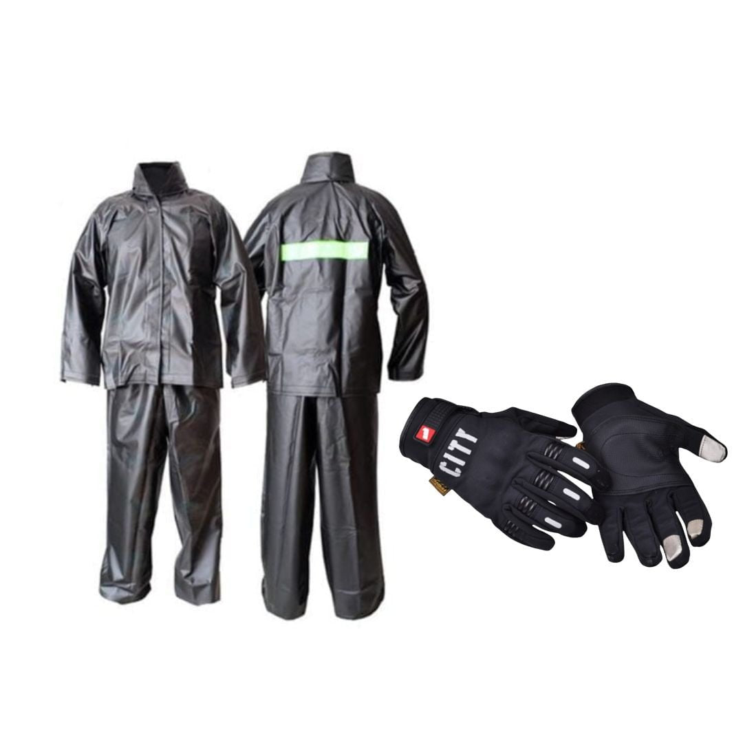 Impermeable PVC y guantes city